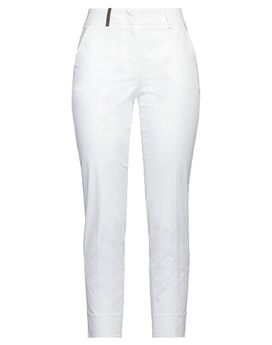 PESERICO Casual trouser White 97% Cotton, 3% Elastane