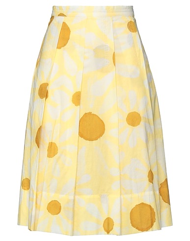 MARNI Midi skirt Yellow 100% Cotton