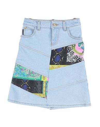 VERSACE YOUNG Skirt Blue 95% Cotton, 3% Elastomultiester, 2% Elastane