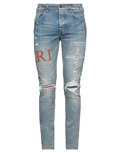 AMIRI Denim trousers Blue 92% Cotton, 6% Elastomultiester, 2% Elastane, Bovine leather
