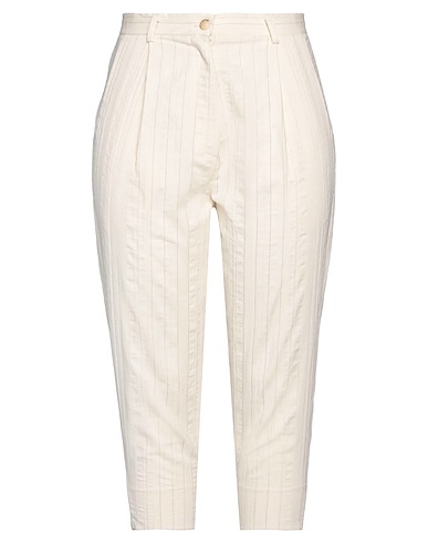 VIRGINIA BIZZI Pantalone Avorio 65% Cotone, 30% Poliestere, 5% Altre Fibre