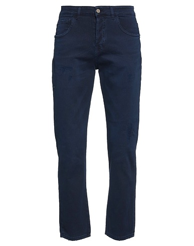 NEILL KATTER Denim trousers Midnight blue 97% Cotton, 3% Elastane
