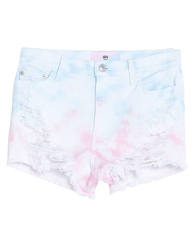CHIARA FERRAGNI Denim shorts White 97% Cotton, 3% Elastane