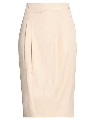 PESERICO Midi skirt Beige 97% Cotton, 3% Elastane