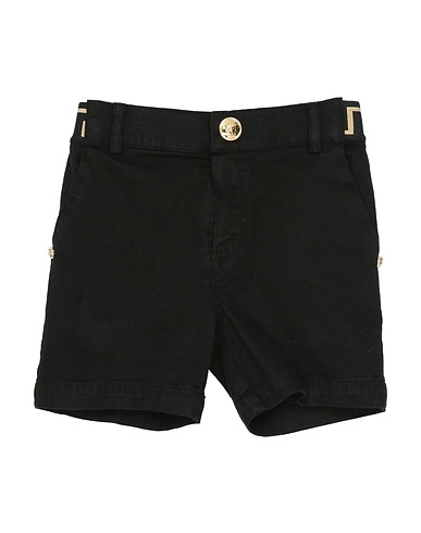 VERSACE YOUNG Shorts & Bermuda Black 97% Cotton, 3% Elastane, Polyester, Polyamide