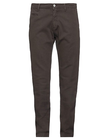 LIU •JO MAN Casual pants Dark brown 97% Cotton, 3% Elastane