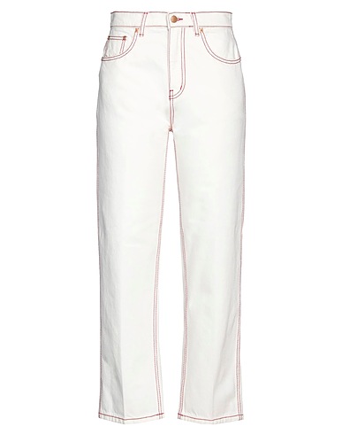 TORY BURCH Denim trousers White 100% Cotton