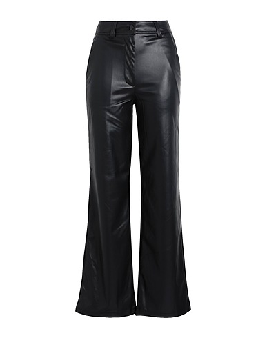 TOPSHOP Casual trouser Black 100% Polyester, Polyurethane coated