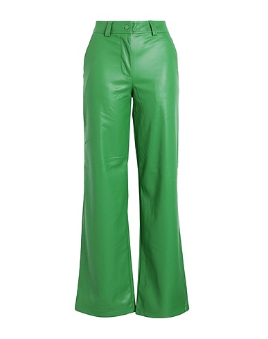 TOPSHOP Casual pants Green 100% Polyester, Polyurethane coated