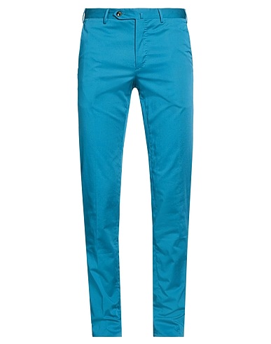 PT Torino Pantalon Vert pétrole 95% Coton, 3% Soie, 2% Élasthanne