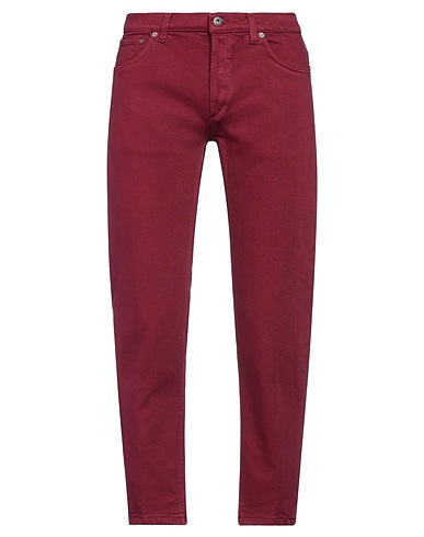 DONDUP Denim pants Burgundy 98% Cotton, 2% Elastane