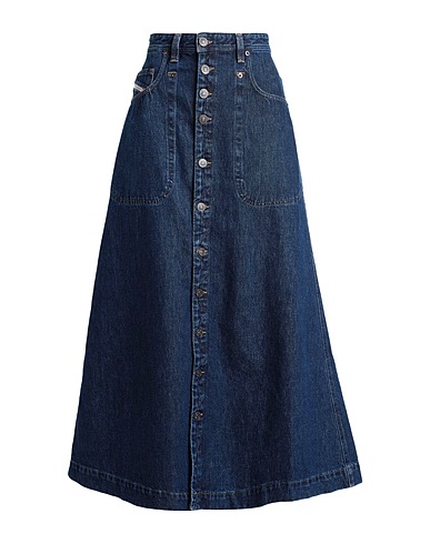 DIESEL Denim skirt DE-ALBUS-L A-LINE LONG SKIRT
 Blue 100% Cotton