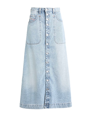 DIESEL Rock DE-ALBUS-L A-LINE LONG SKIRT
 Blau 100% Baumwolle