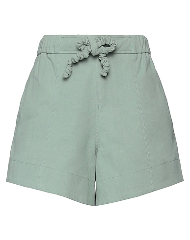 GANNI Shorts & Bermuda Sage green 100% Organic cotton
