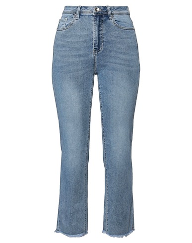 TAKE-TWO Denim trousers Blue 67% Cotton, 26% Polyester, 4% Rayon, 3% Elastane