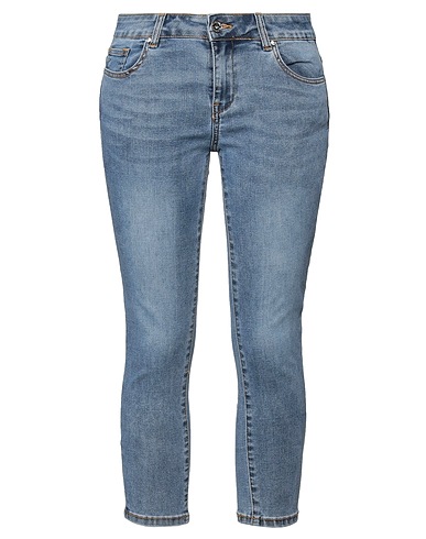 TAKE-TWO Denim trousers Blue 67% Cotton, 26% Polyester, 4% Rayon, 3% Elastane