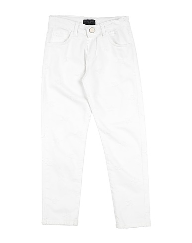 FRANKIE MORELLO Casual trouser White 98% Cotton, 2% Elastane