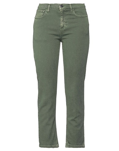 PINKO Denim trousers Military green 98% Cotton, 2% Elastane