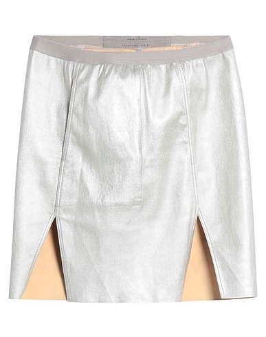 RICK OWENS Minirock Platin 65% Lammleder, 34% Baumwolle, 1% Lycra®