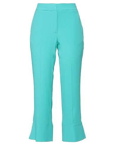 SEMICOUTURE Casual pants Green 69% Acetate, 31% Silk