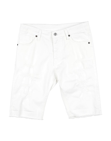 LABELROUTE Denim shorts White 98% Cotton, 2% Elastane