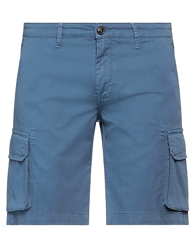 LIU •JO MAN Shorts & Bermuda Slate blue 98% Cotton, 2% Elastane