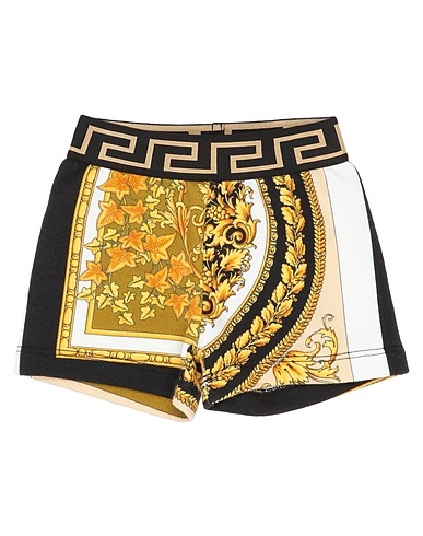 VERSACE YOUNG Shorts & Bermuda Black 100% Cotton, Polyester, Elastane, Polyamide