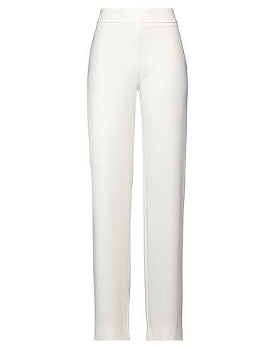 D.EXTERIOR Casual pants White 90% Polyester, 10% Elastane