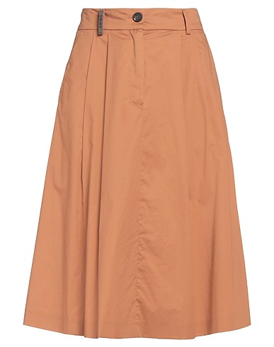 PESERICO Gonna midi Marrone 97% Cotone, 3% Elastan