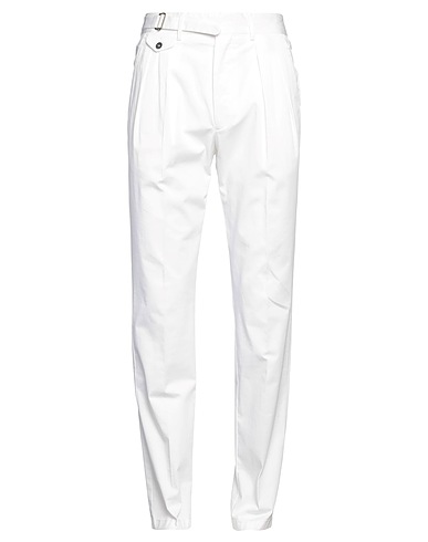 LARDINI Casual pants White 97% Cotton, 3% Elastane