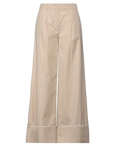 LES COPAINS Casual trouser Beige 100% Cotton