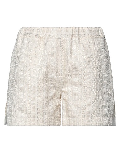 MESSAGERIE Shorts & Bermuda Beige 53% Polyester, 33% Cotton, 9% Acrylic, 5% Other Fibres