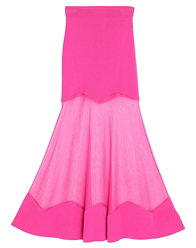 MCQUEEN Long skirt Fuchsia 83% Viscose, 17% Polyester, Silk