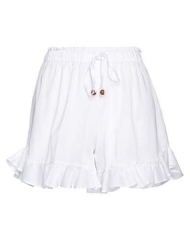 RALUCA MIHALCEANU Shorts & Bermuda White 68% Cotton, 30% Polyamide, 2% Elastane