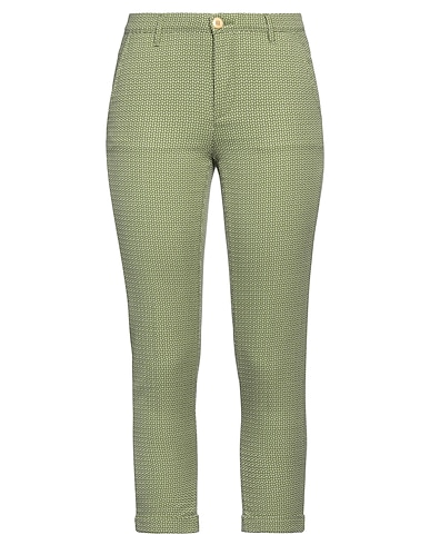 SIVIGLIA WHITE Casual trouser Green 82% Cotton, 16% Virgin Wool, 2% Elastane