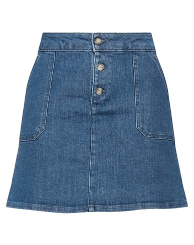 BONTON Denim skirt Blue 98% Cotton, 2% Elastane