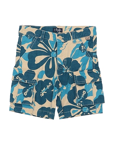 IL GUFO Denim shorts Beige 68% Cotton, 30% Linen, 2% Elastane