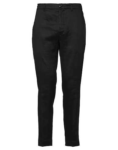 GRIFONI Casual pants Black 61% Linen, 36% Viscose, 3% Elastane
