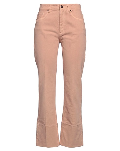 BRUNELLO CUCINELLI Denim trousers Sand 99% Cotton, 1% Elastane, Soft Leather, Brass