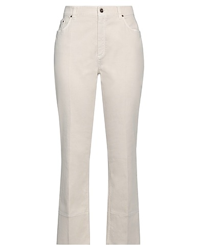 BRUNELLO CUCINELLI ジーンズ オフホワイト コットン 99% / ポリウレタン 1% / 革 / 真鍮/ブラス