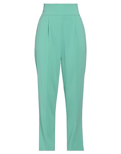 PINKO Casual trouser Light green 98% Polyester, 2% Elastane