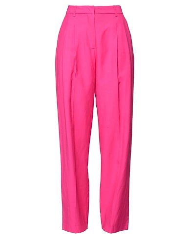 MERCI ITALIA Casual trouser Fuchsia 77% Viscose, 23% Linen