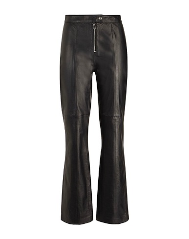 8 by YOOX Pantalone LEATHER STRAIGHT-LEG PANTS
 Nero 100% Pelle di agnello