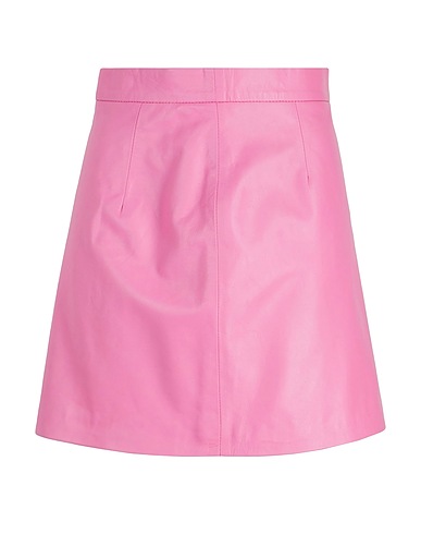 8 by YOOX Mini skirt LEATHER ESSENTIAL MINI SKIRT
 Pink 100% Lambskin