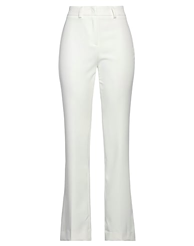 GIULIA N COUTURE Casual pants White 88% Polyester, 12% Elastane