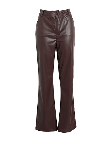 TOPSHOP Casual trouser Chocolate brown 100% Polyester, Polyurethane coated