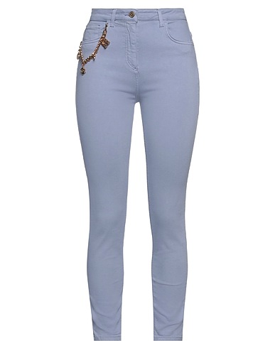 ELISABETTA FRANCHI Denim trousers Mauve 92% Cotton, 6% Elastomultiester, 2% Elastane