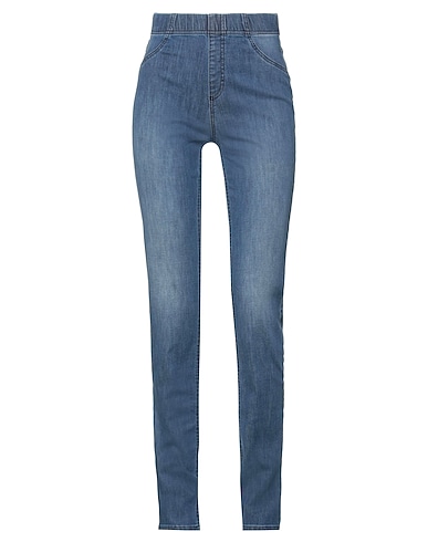 BIANCALANCIA Denim trousers Blue 90% Cotton, 7% Polyester, 3% Elastane