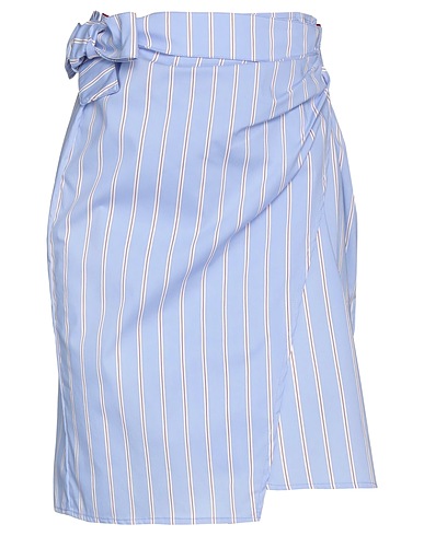 MERCI ITALIA Mini skirt Sky blue 71% Cotton, 25% Polyamide, 4% Elastane