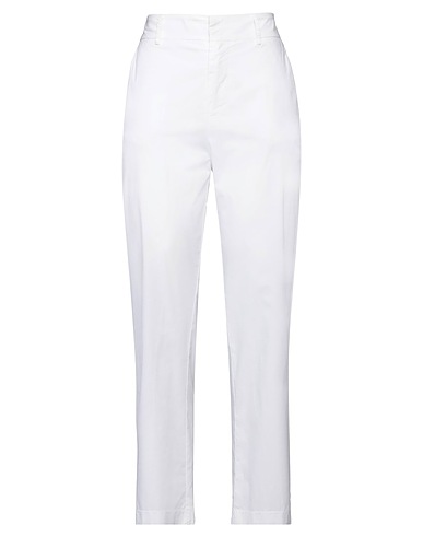 MERCI ITALIA Casual pants White 52% Cotton, 40% Nylon, 8% Elastane